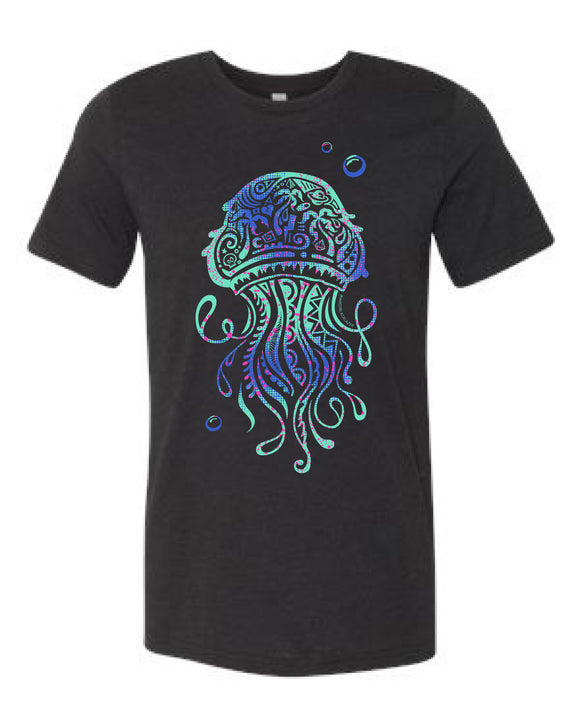 Electric Jellyfish Charcoal Premium Fitted Shirt